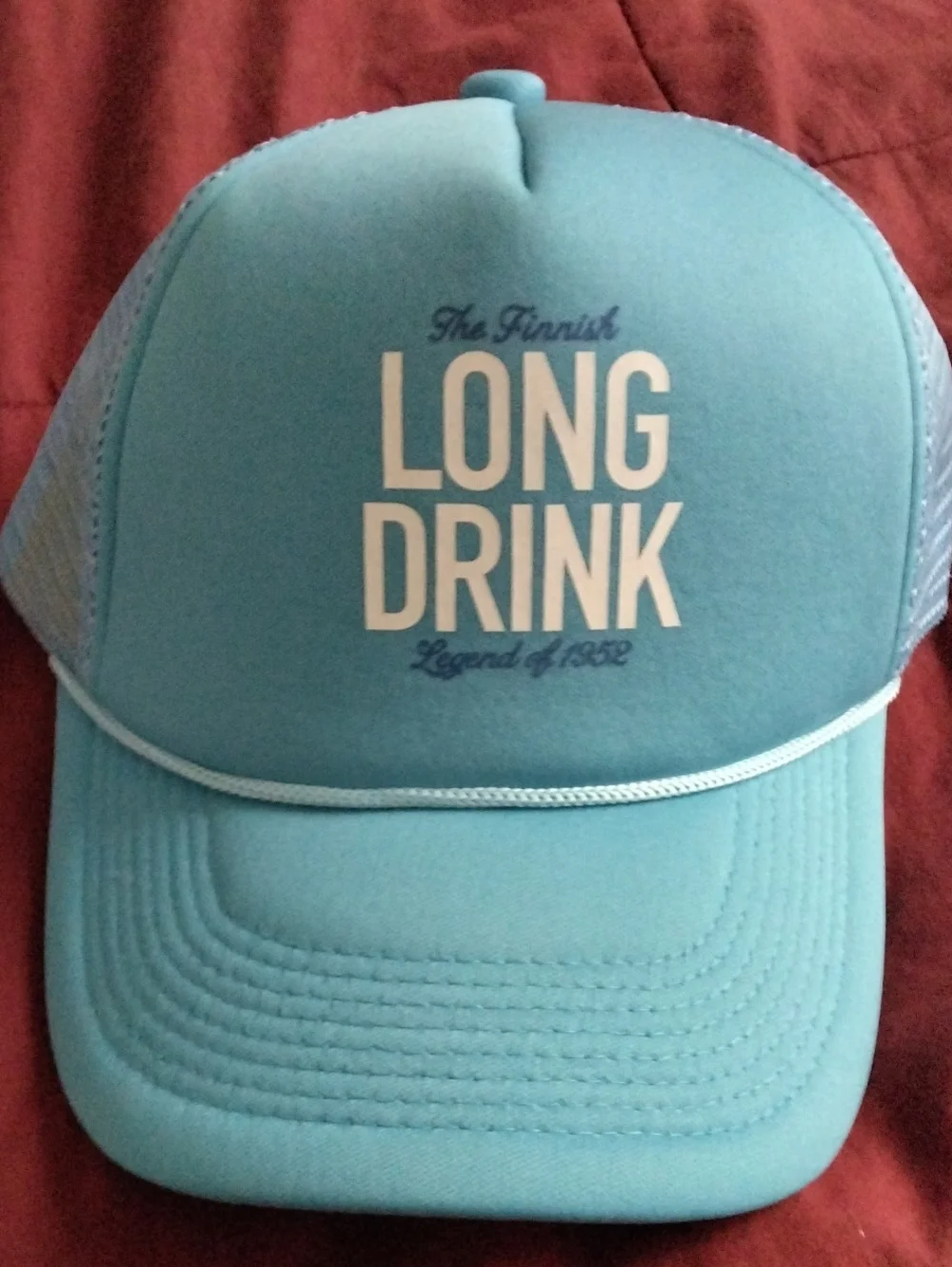 LONG DRINK RARE Snapback Trucker Hat Light Blue/White NEW OS